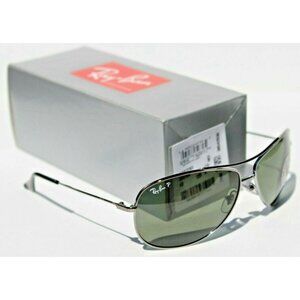 RAY-BAN RB3293 POLARIZED Sunglasses Gunmetal Black/Gray Green 004/9A 63 NEW